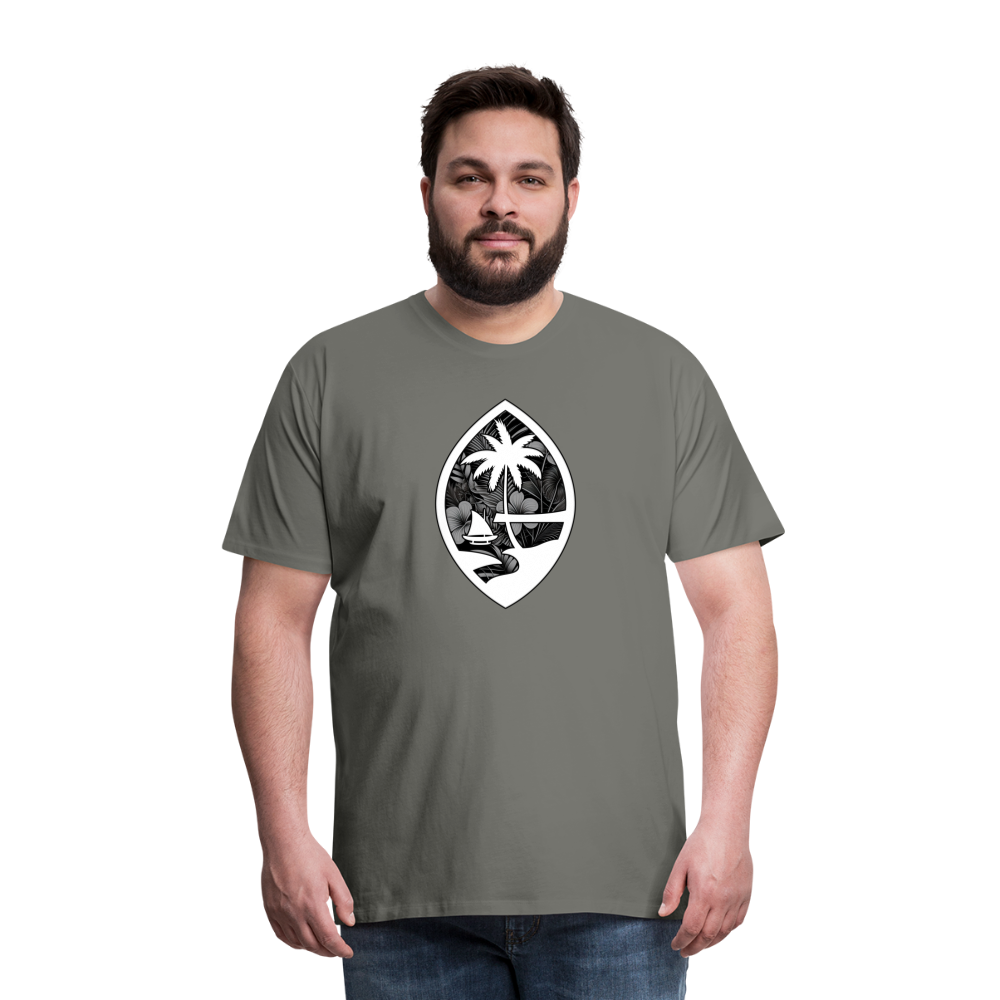 Guam Seal Monochrome Floral Men's Premium T-Shirt - asphalt gray