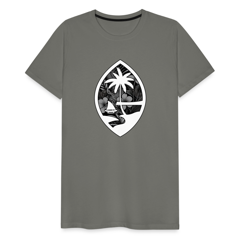 Guam Seal Monochrome Floral Men's Premium T-Shirt - asphalt gray