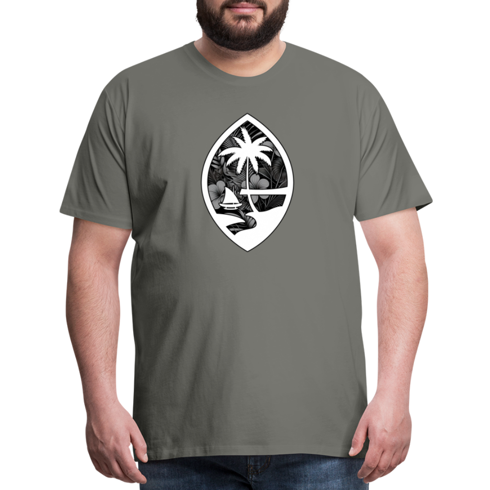 Guam Seal Monochrome Floral Men's Premium T-Shirt - asphalt gray