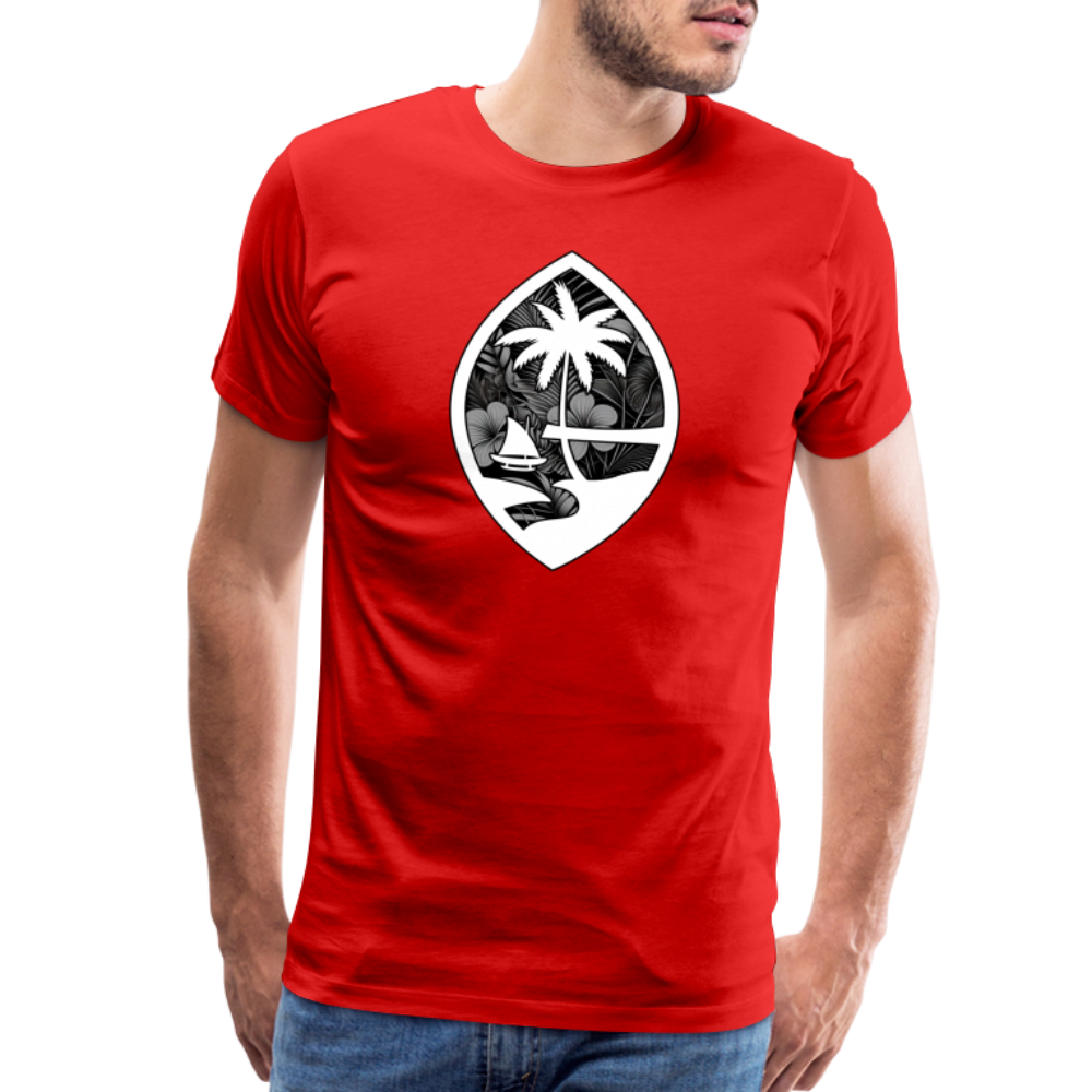 Guam Seal Monochrome Floral Men's Premium T-Shirt - red