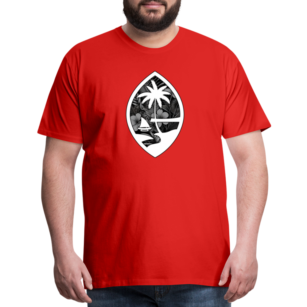 Guam Seal Monochrome Floral Men's Premium T-Shirt - red