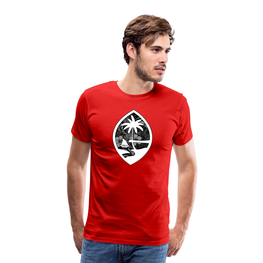 Guam Seal Monochrome Floral Men's Premium T-Shirt - red
