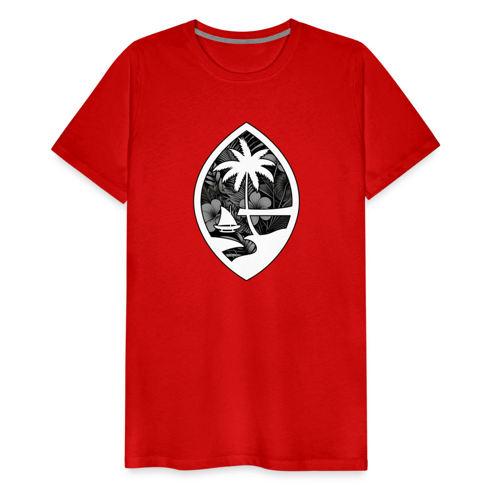 Guam Seal Monochrome Floral Men's Premium T-Shirt - red