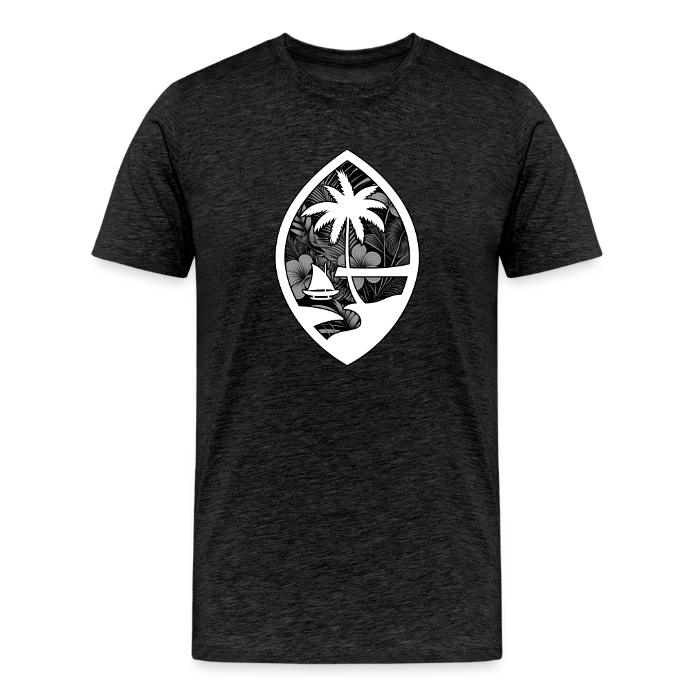 Guam Seal Monochrome Floral Men's Premium T-Shirt - charcoal grey