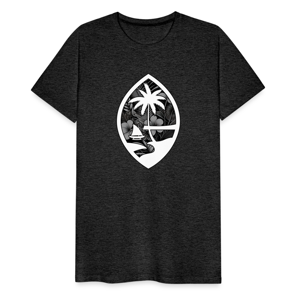 Guam Seal Monochrome Floral Men's Premium T-Shirt - charcoal grey