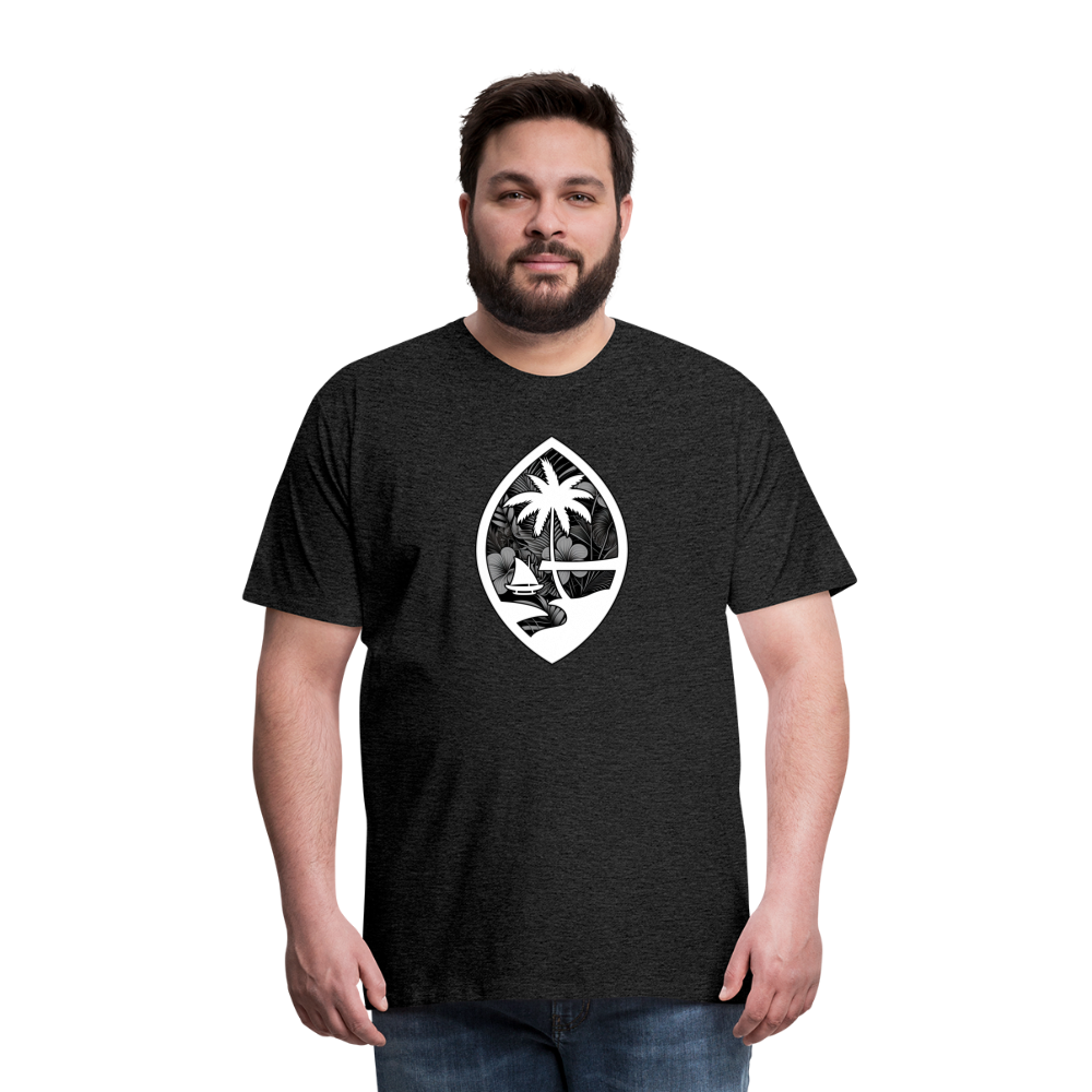 Guam Seal Monochrome Floral Men's Premium T-Shirt - charcoal grey