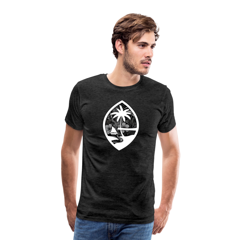 Guam Seal Monochrome Floral Men's Premium T-Shirt - charcoal grey