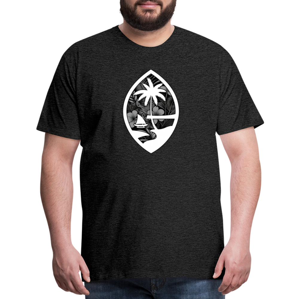 Guam Seal Monochrome Floral Men's Premium T-Shirt - charcoal grey