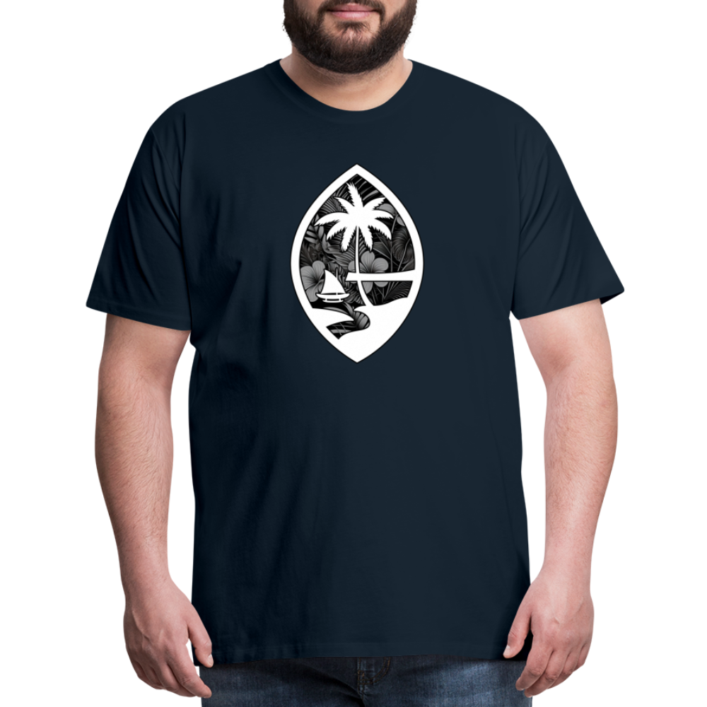 Guam Seal Monochrome Floral Men's Premium T-Shirt - deep navy