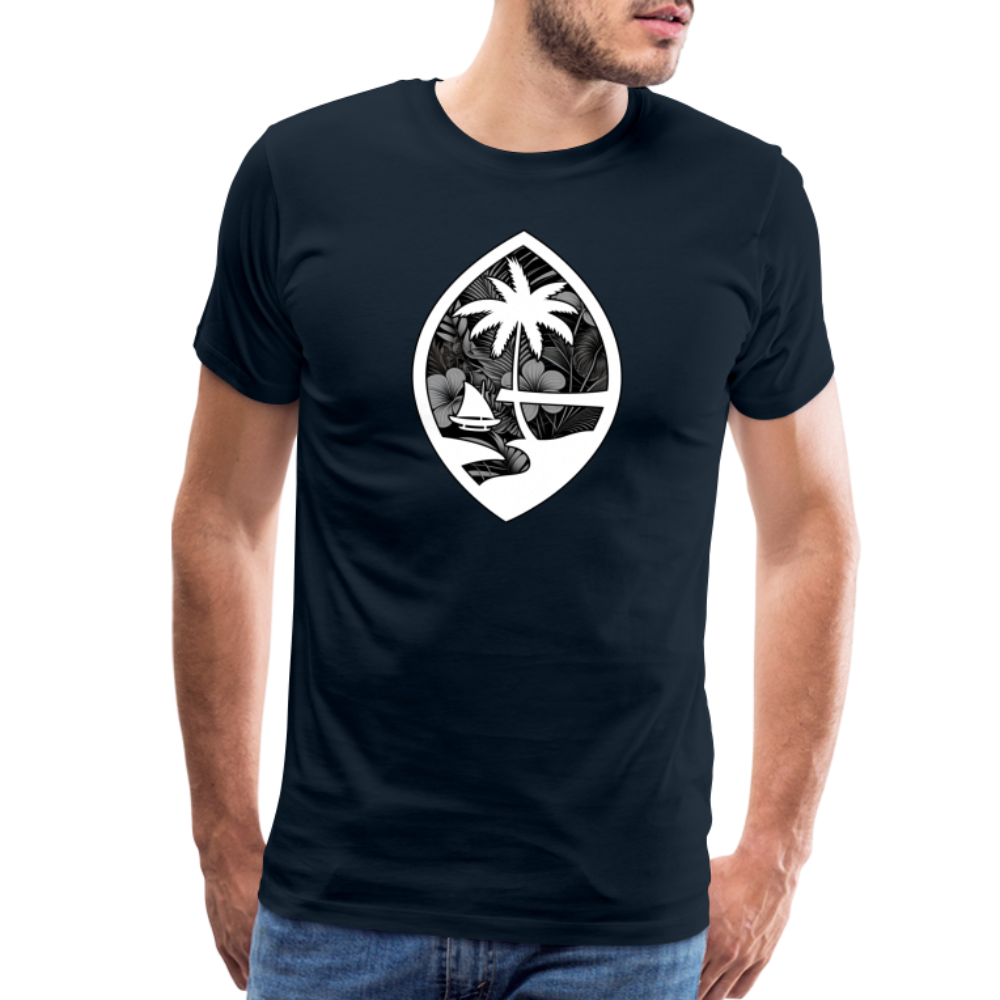 Guam Seal Monochrome Floral Men's Premium T-Shirt - deep navy