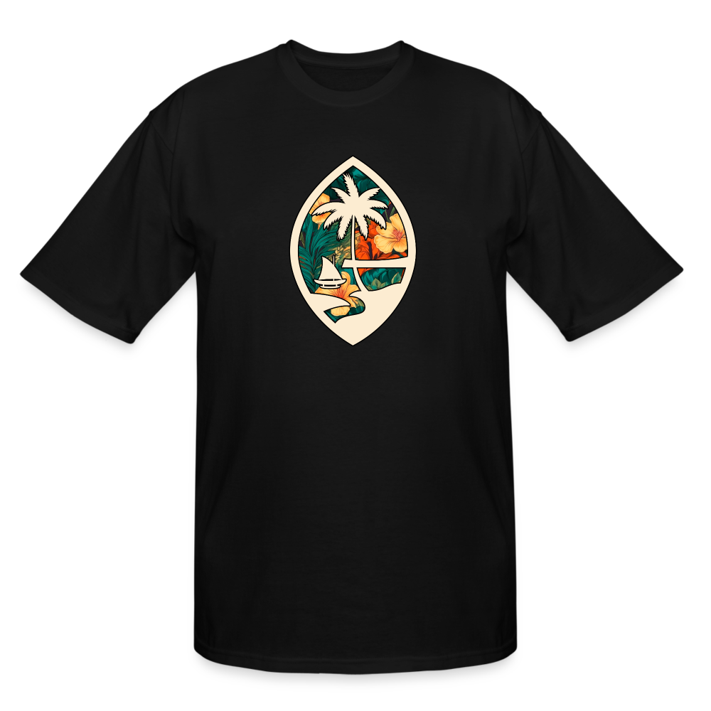 Guam Seal Floral Men's Tall T-Shirt - black