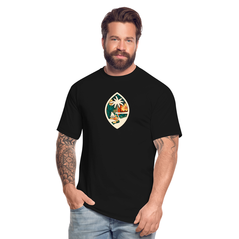 Guam Seal Floral Men's Tall T-Shirt - black