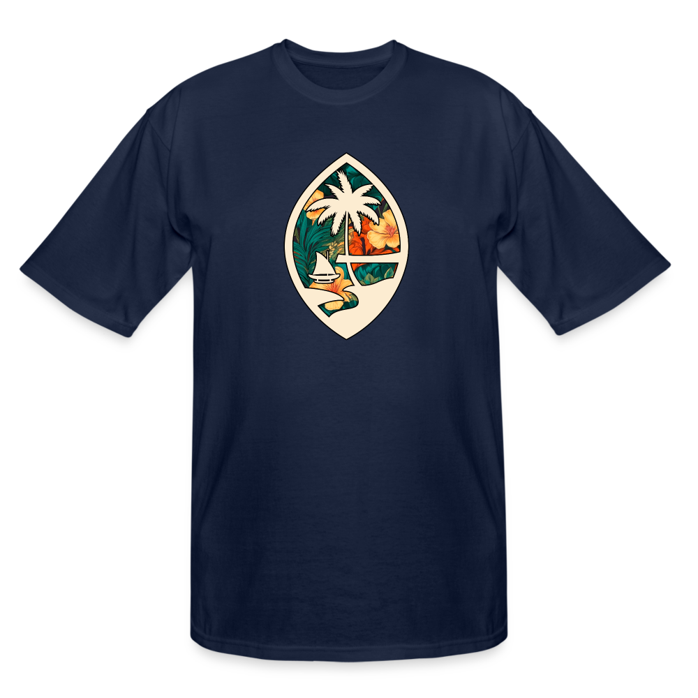 Guam Seal Floral Men's Tall T-Shirt - navy
