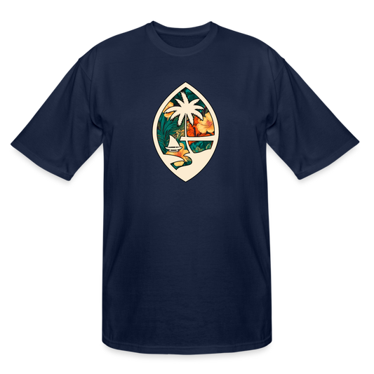 Guam Seal Floral Men's Tall T-Shirt - navy