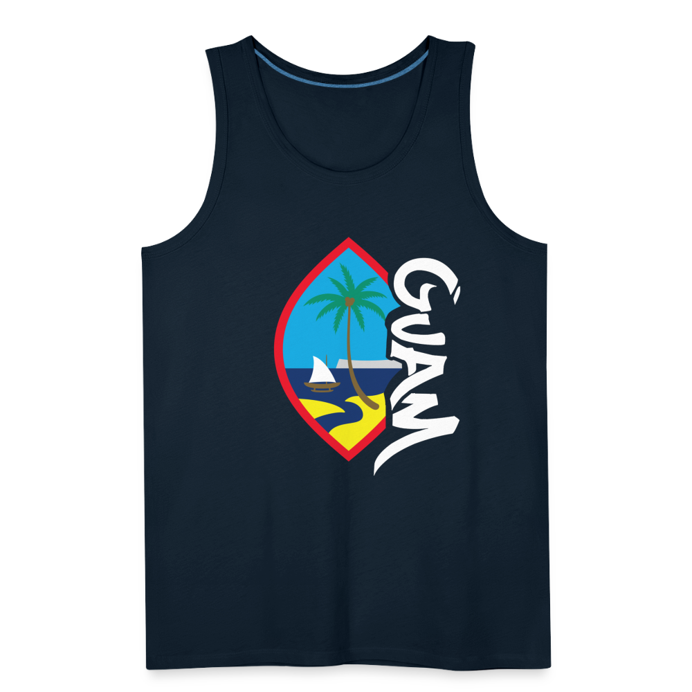 Guam Seal Tagged Men’s Premium Tank - deep navy
