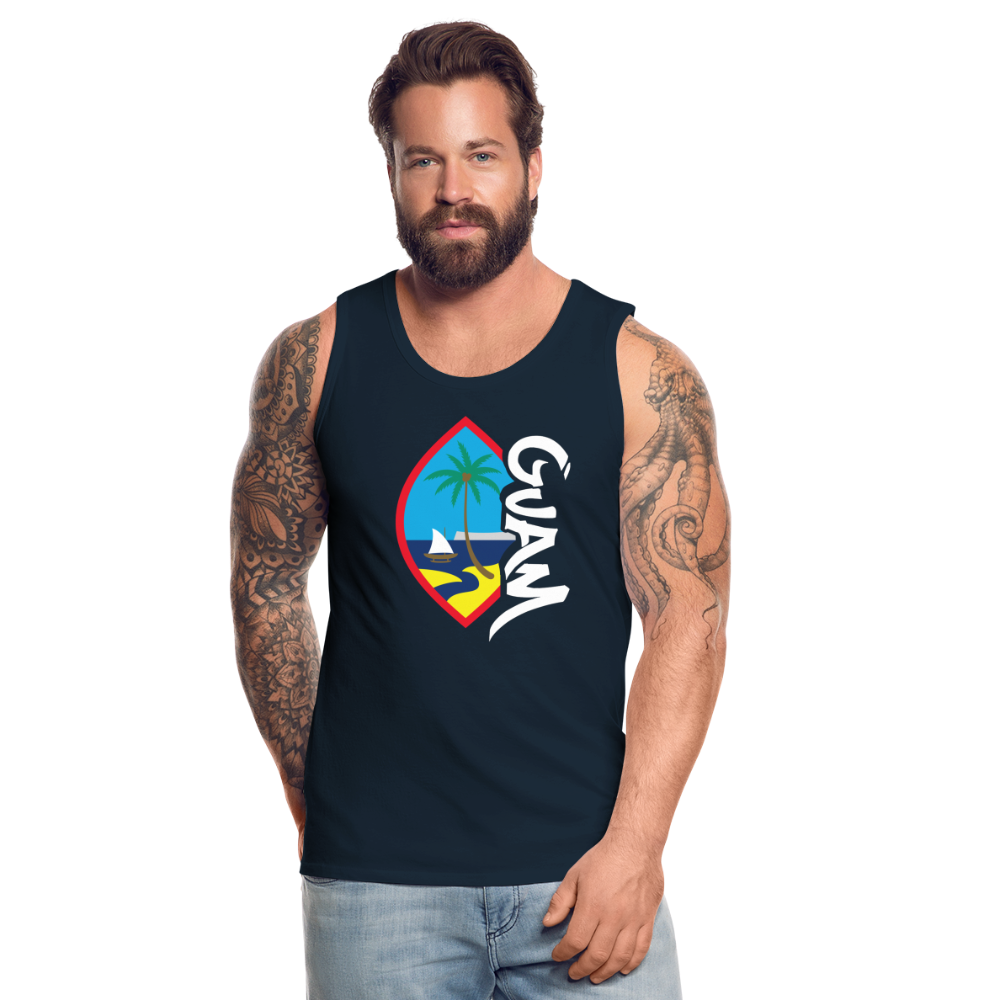 Guam Seal Tagged Men’s Premium Tank - deep navy