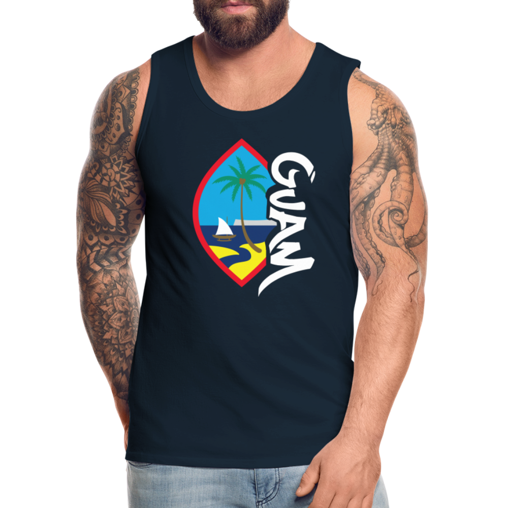 Guam Seal Tagged Men’s Premium Tank - deep navy