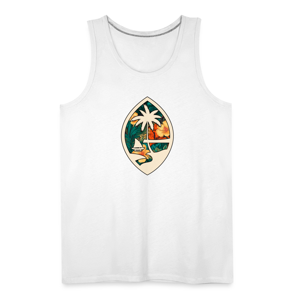 Guam Seal Floral Men’s Premium Tank - white