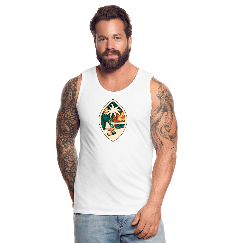 Guam Seal Floral Men’s Premium Tank - white