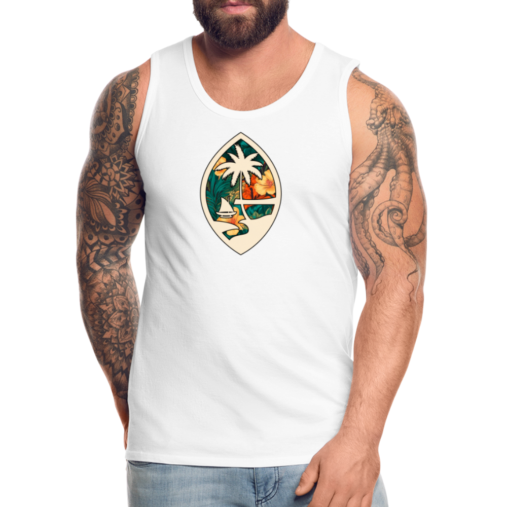 Guam Seal Floral Men’s Premium Tank - white