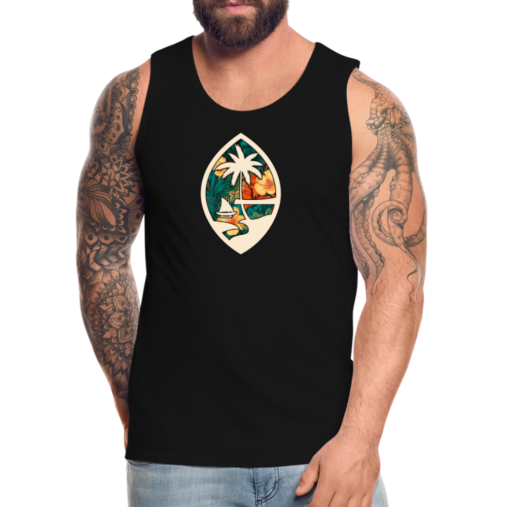 Guam Seal Floral Men’s Premium Tank - black