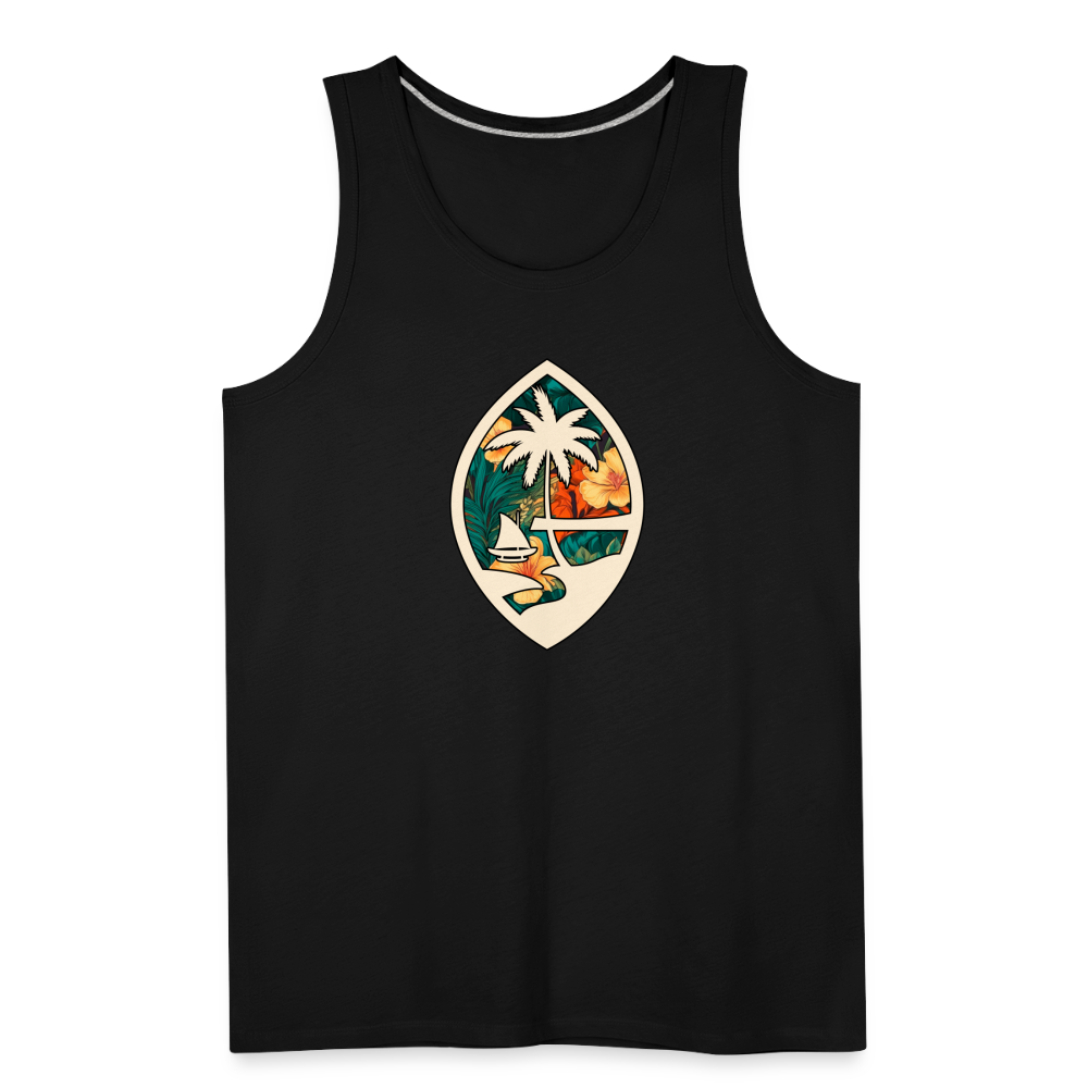 Guam Seal Floral Men’s Premium Tank - black