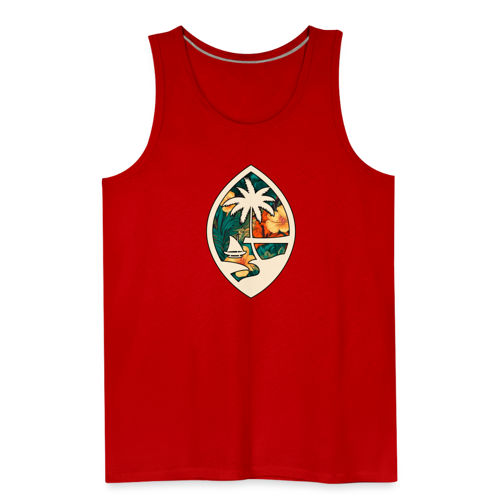 Guam Seal Floral Men’s Premium Tank - red