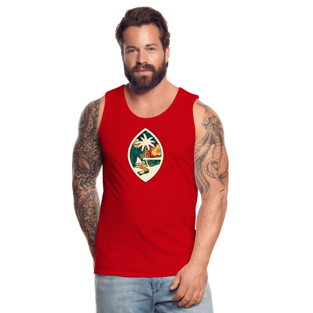 Guam Seal Floral Men’s Premium Tank - red