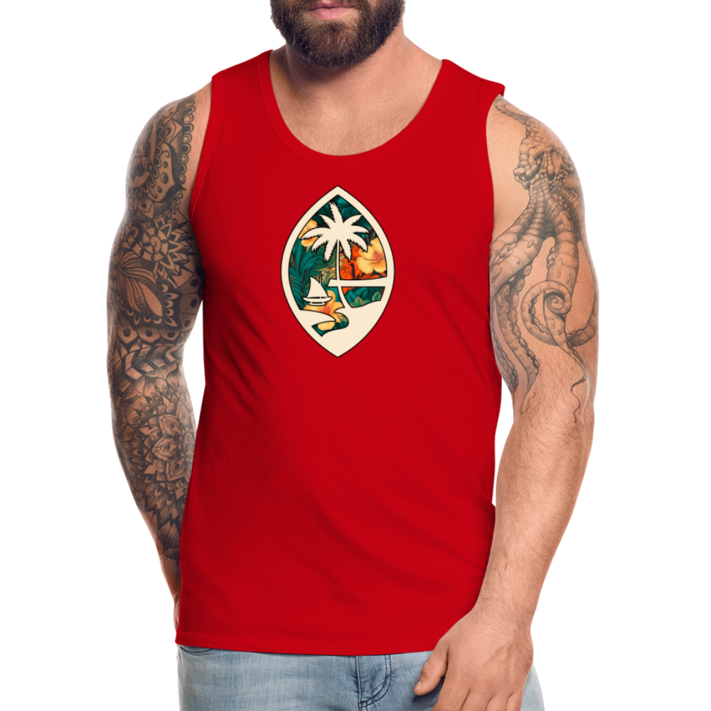 Guam Seal Floral Men’s Premium Tank - red