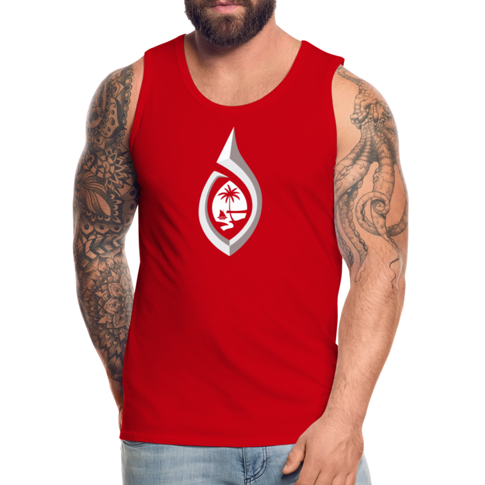 Guam Tribal Hook Men’s Premium Tank - red