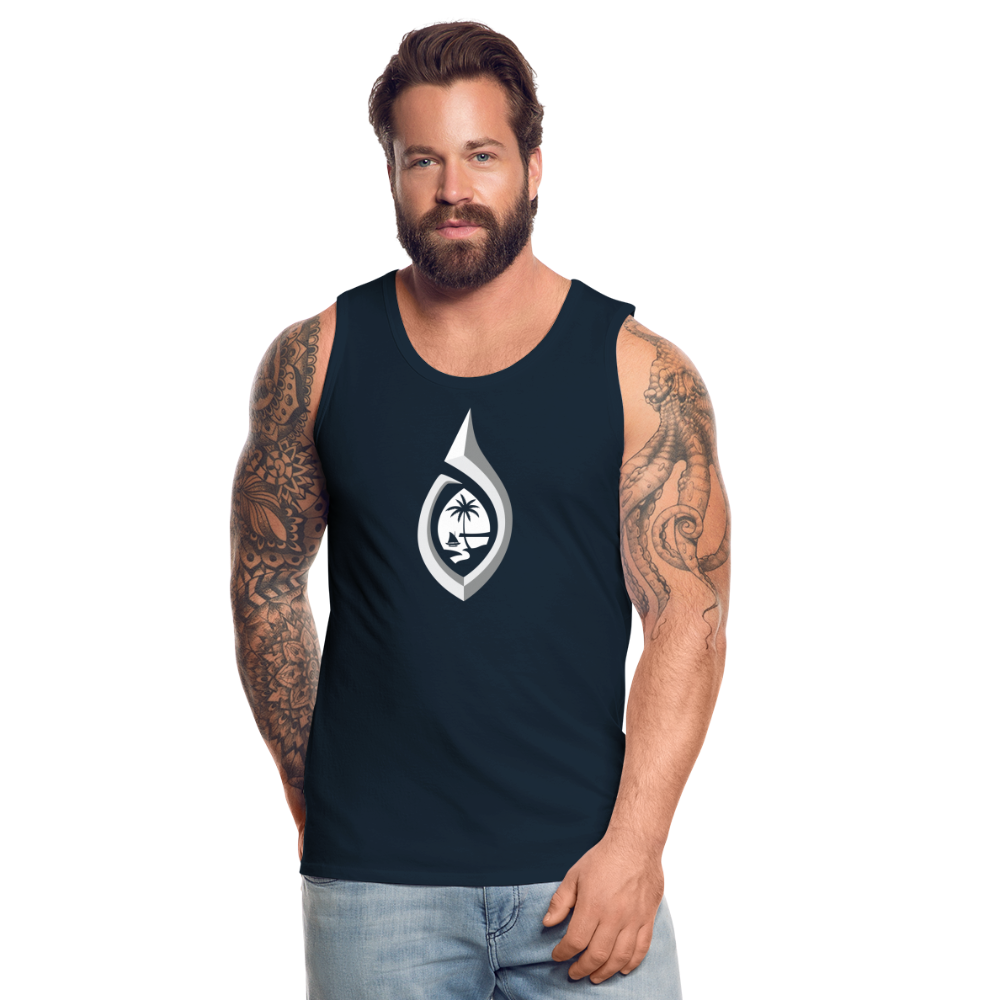 Guam Tribal Hook Men’s Premium Tank - deep navy