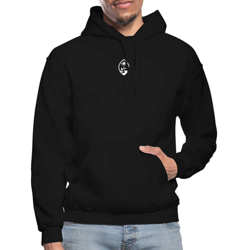 Guam Map Adult Heavy Blend Pullover Hoodie - black