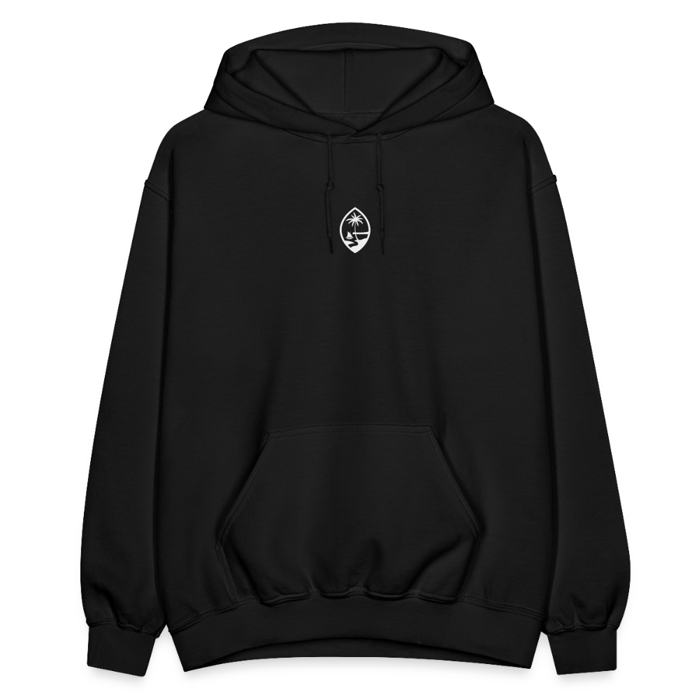 Guam Map Adult Heavy Blend Pullover Hoodie - black