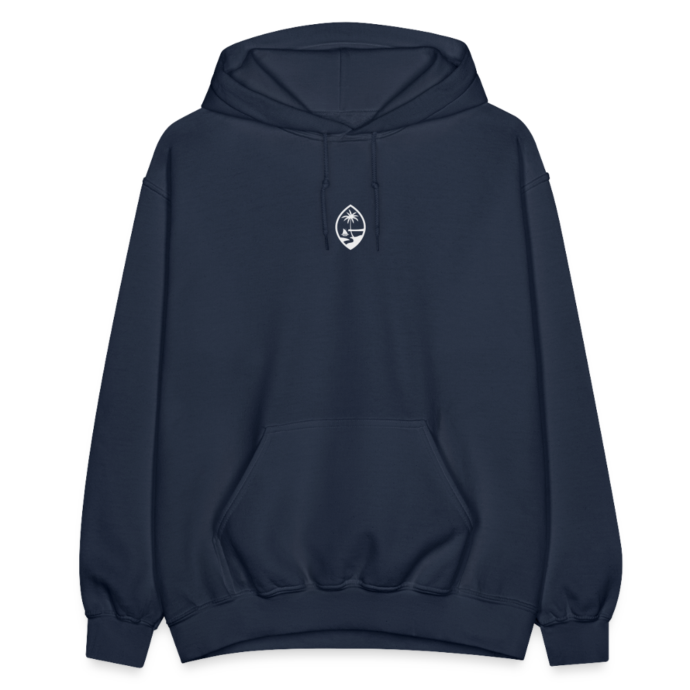 Guam Map Adult Heavy Blend Pullover Hoodie - navy
