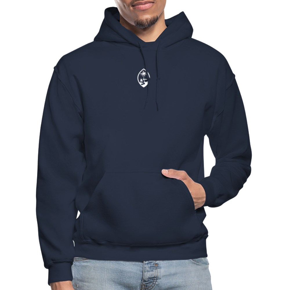 Guam Map Adult Heavy Blend Pullover Hoodie - navy