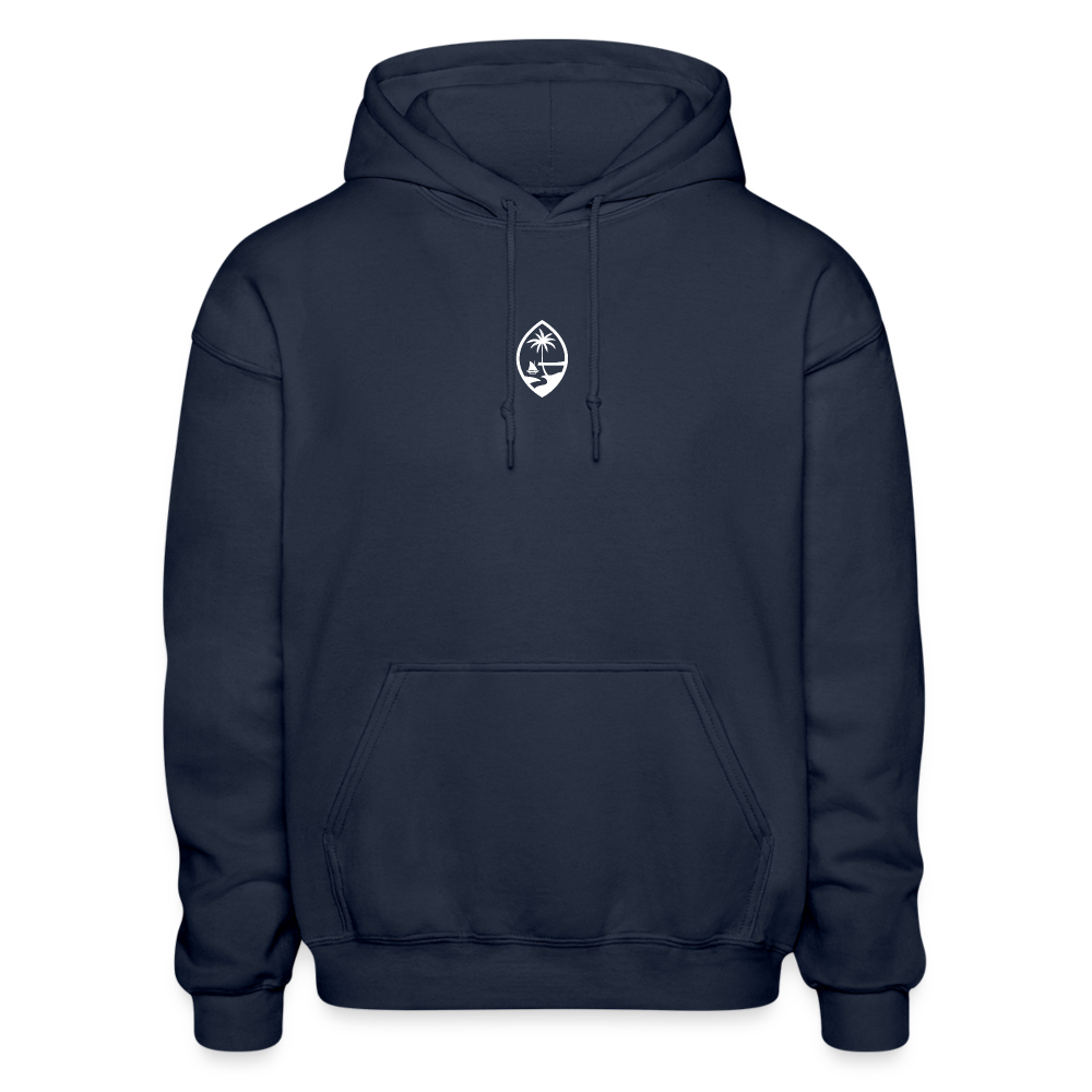 Guam Map Adult Heavy Blend Pullover Hoodie - navy