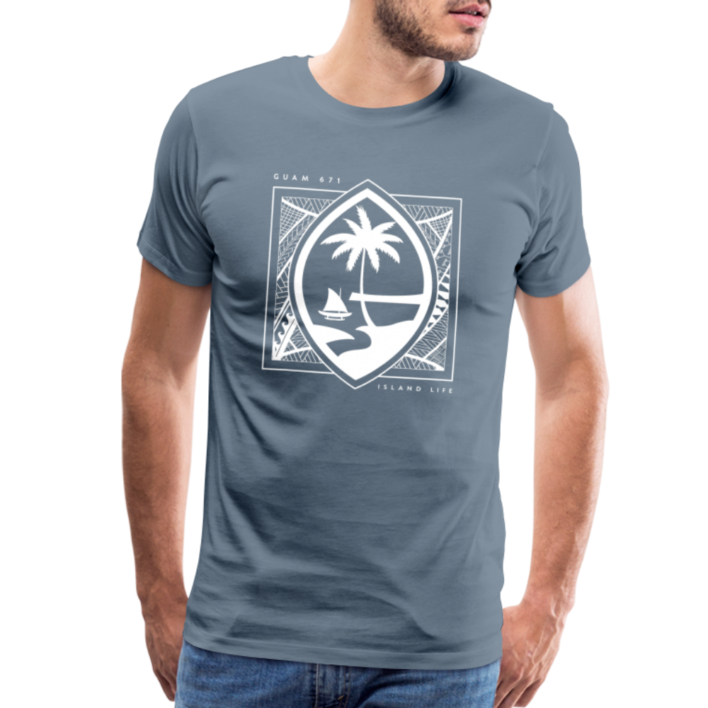 Guahan Tribal Seal Men's Premium T-Shirt - steel blue