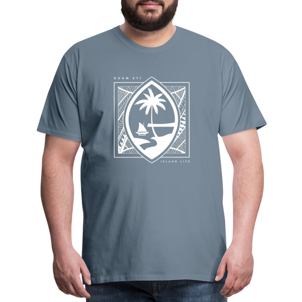 Guahan Tribal Seal Men's Premium T-Shirt - steel blue