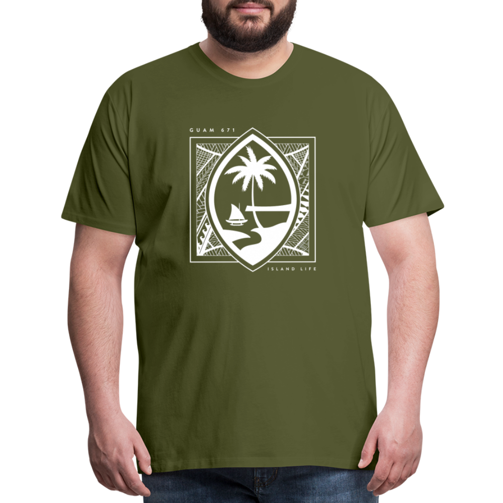 Guahan Tribal Seal Men's Premium T-Shirt - olive green