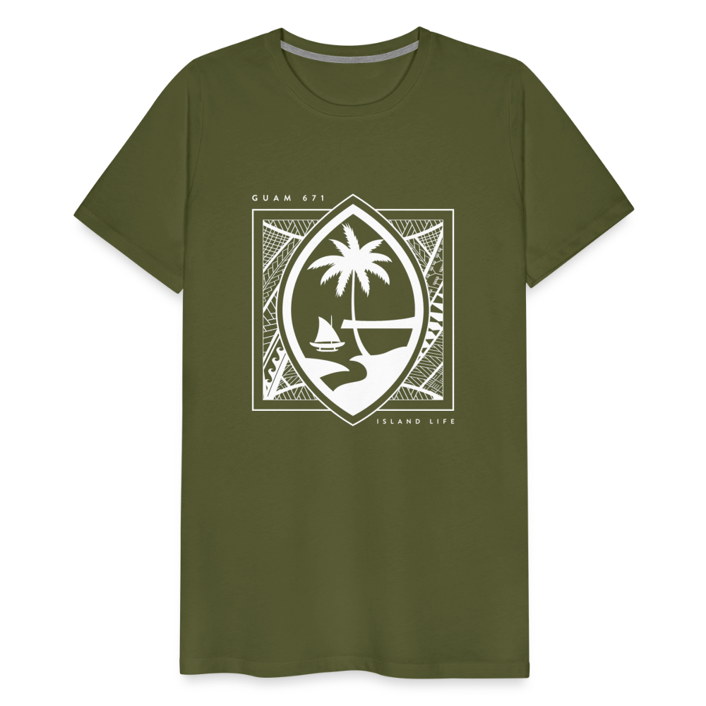 Guahan Tribal Seal Men's Premium T-Shirt - olive green
