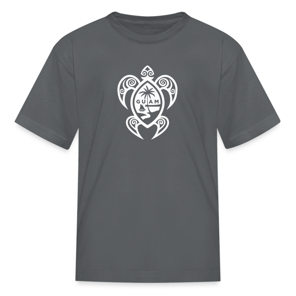 Guam Tribal Turtle Youth Kids' T-Shirt - charcoal
