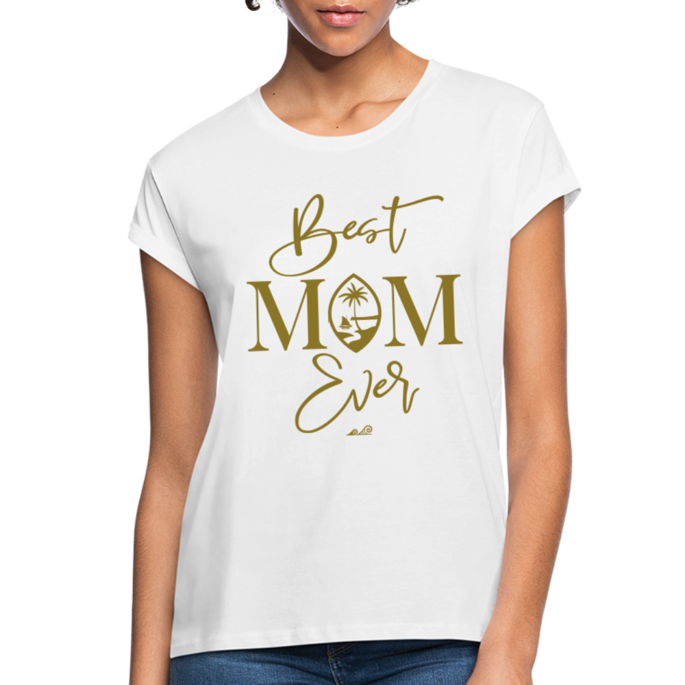 Best Mom Ever Script Women's Relaxed Fit T-Shirt - white