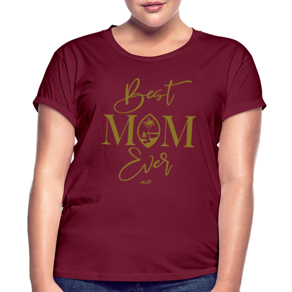 Best Mom Ever Script Women's Relaxed Fit T-Shirt - burgundy