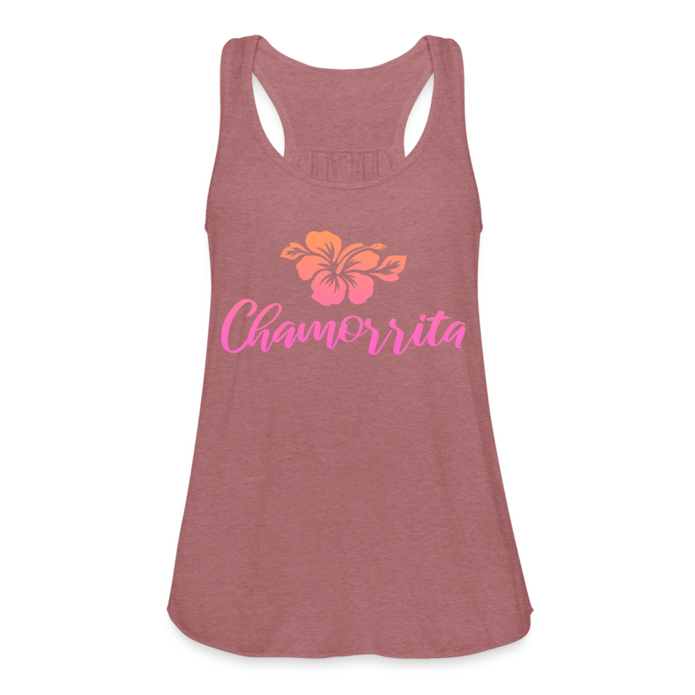 Chamorrita Hibiscus Women's Flowy Racerback Tank Top - mauve