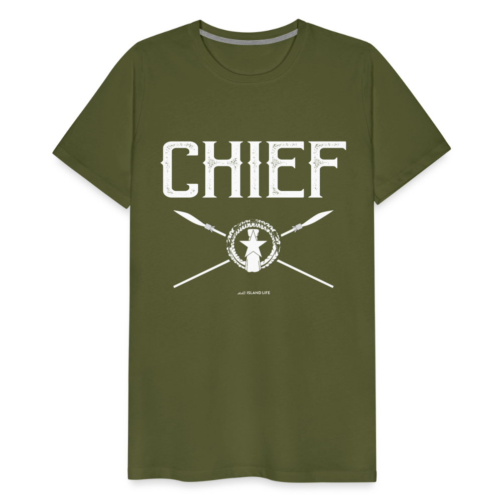 Chief Chamorro CNMI Saipan Men's Premium T-Shirt - olive green