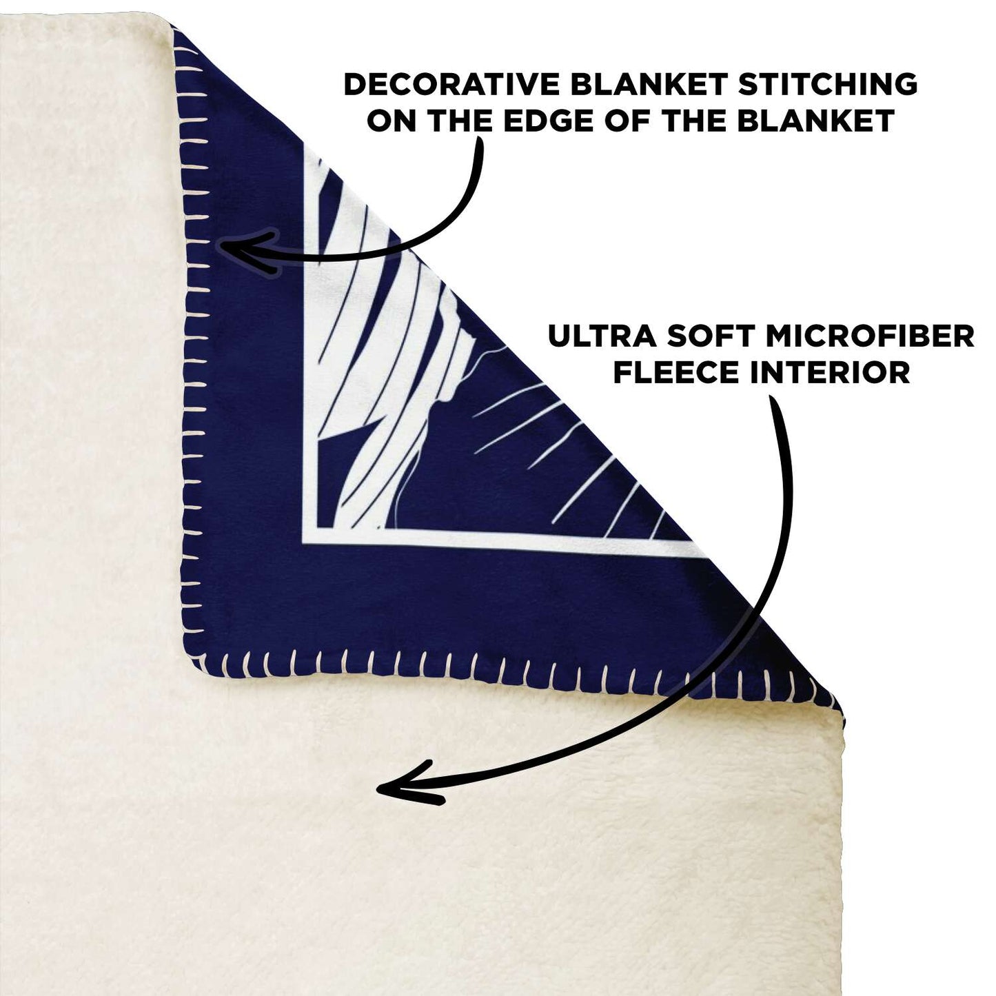 Guam Hibiscus Navy Blue Microfleece Blanket