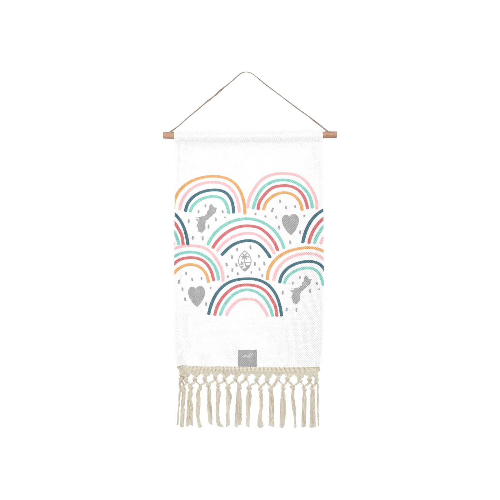 Guam Hearts and Rainbows Linen Hanging Poster – Island Life