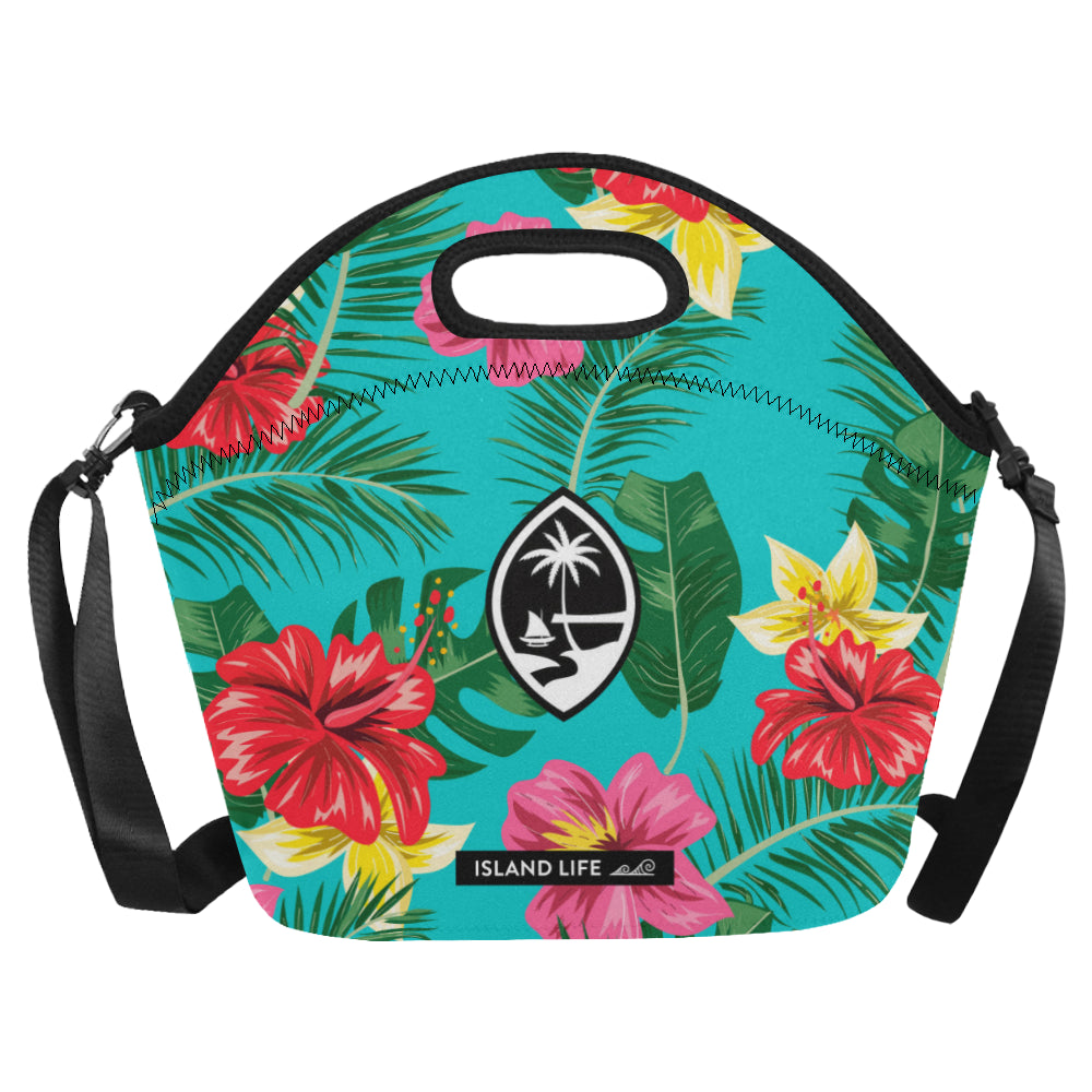 Floral Guam Neoprene Lunch Bag Large