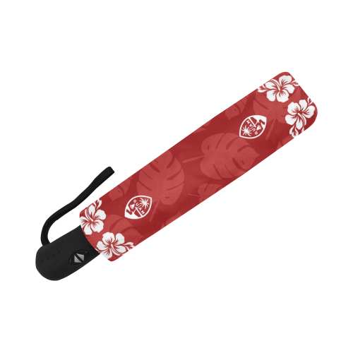 Guam Seal Red Hibiscus Automatic Folding Umbrella