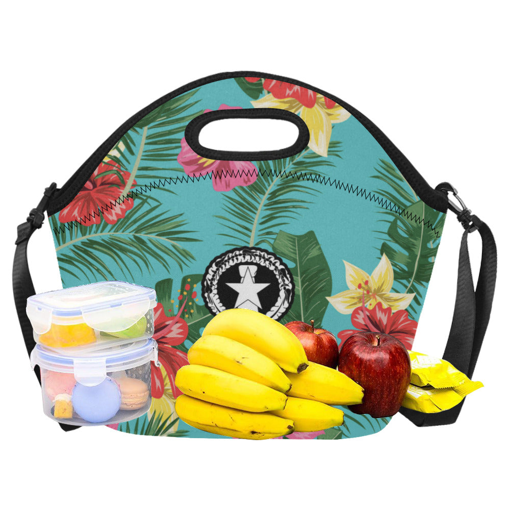 CNMI Blue Floral Neoprene Lunch Bag Large